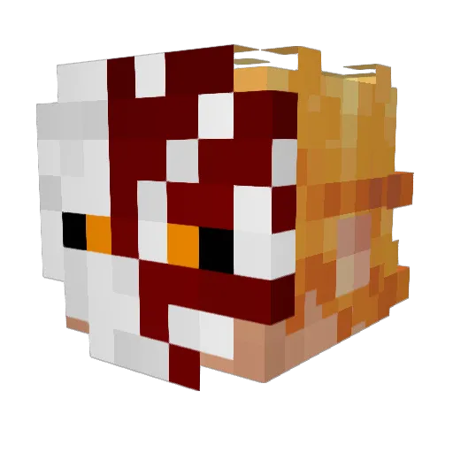 perplexzing Minecraft avatar head, 3D render