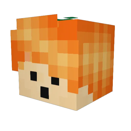 persimmon__ Minecraft avatar head, 3D render