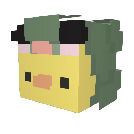 petekou Minecraft avatar head, 3D render