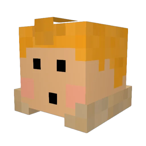 peterovetero Minecraft avatar head, 3D render