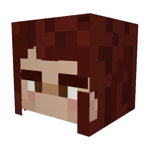 petitecrevettee Minecraft avatar head, 3D render