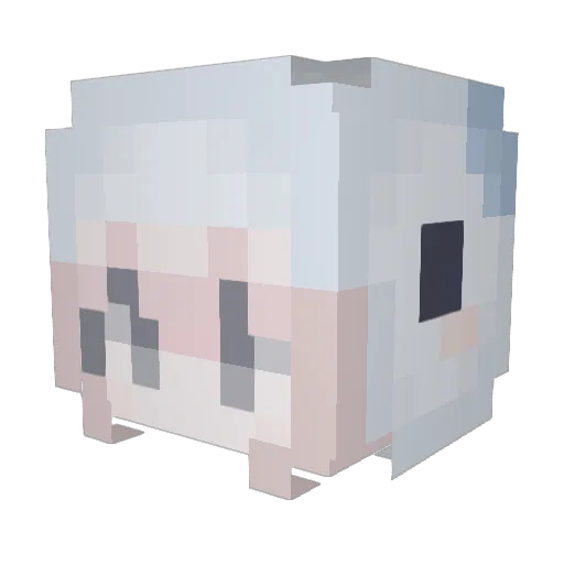 petitelittlegirl Minecraft avatar head, 3D render