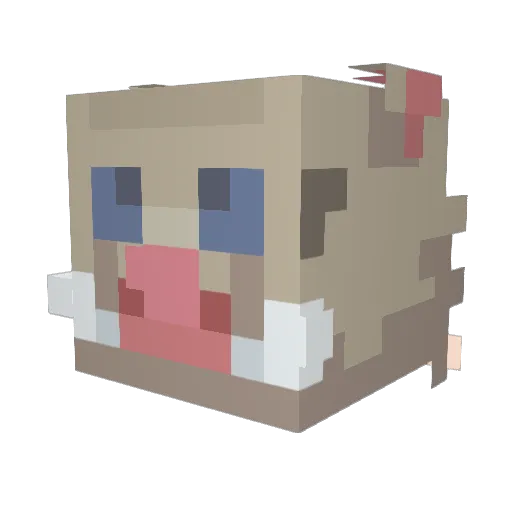 pex1l Minecraft avatar head, 3D render