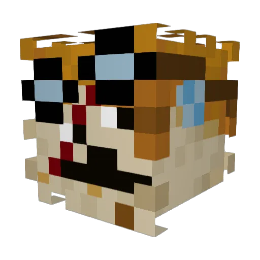 pffguy Minecraft avatar head, 3D render