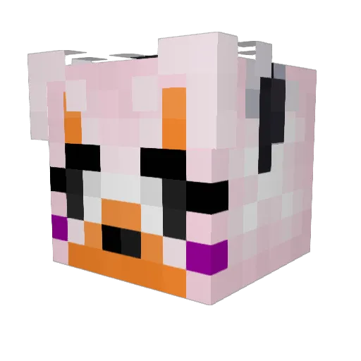 ph_fox Minecraft avatar head, 3D render