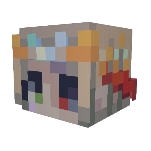 phansfem Minecraft avatar head, 3D render