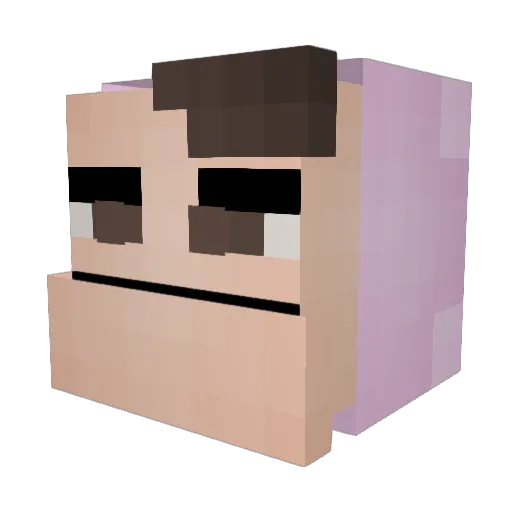 phaqapMLG Minecraft avatar head, 3D render