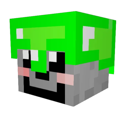 pheonix_creeper Minecraft avatar head, 3D render