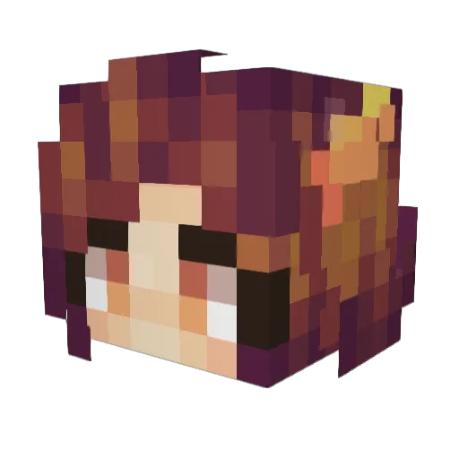 philomena_ Minecraft avatar head, 3D render