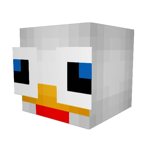 phoenicopy Minecraft avatar head, 3D render