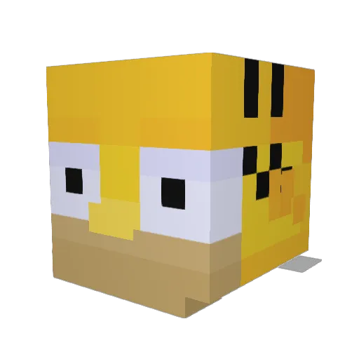 phoenixQd Minecraft avatar head, 3D render