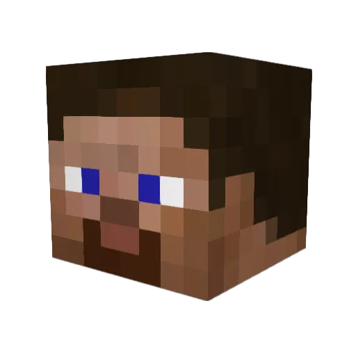 phooned Minecraft avatar head, 3D render