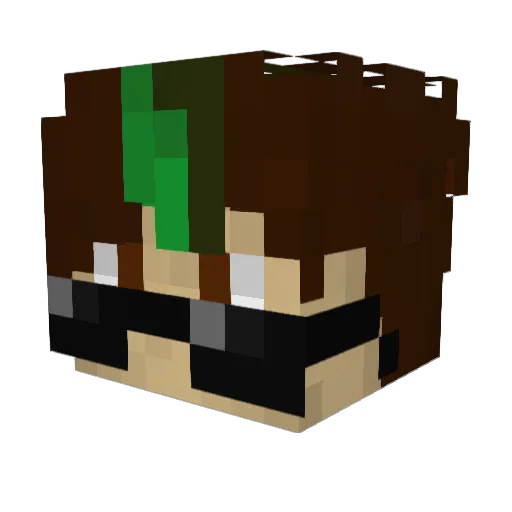 phrett Minecraft avatar head, 3D render