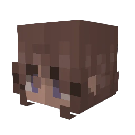 phsycing Minecraft avatar head, 3D render