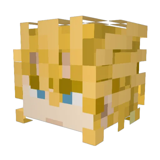 phuriphuri Minecraft avatar head, 3D render