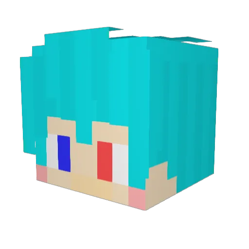 pi_nattu0501 Minecraft avatar head, 3D render