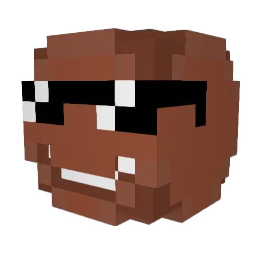 pianogeck Minecraft avatar head, 3D render