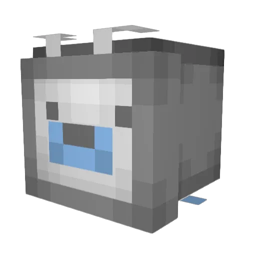 pianoid Minecraft avatar head, 3D render