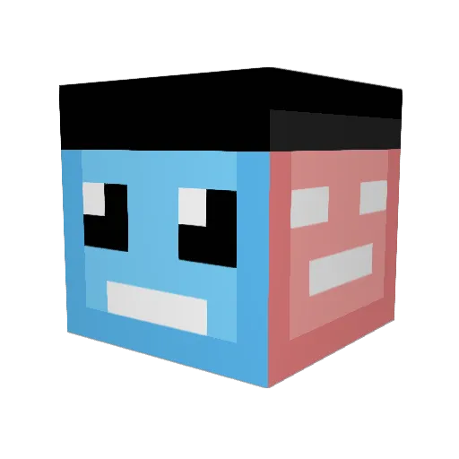 piaoyih Minecraft avatar head, 3D render