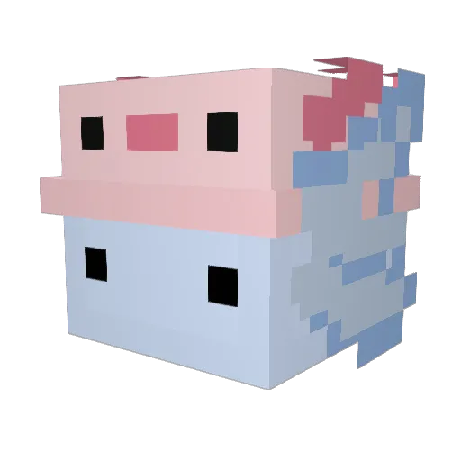pibiii Minecraft avatar head, 3D render