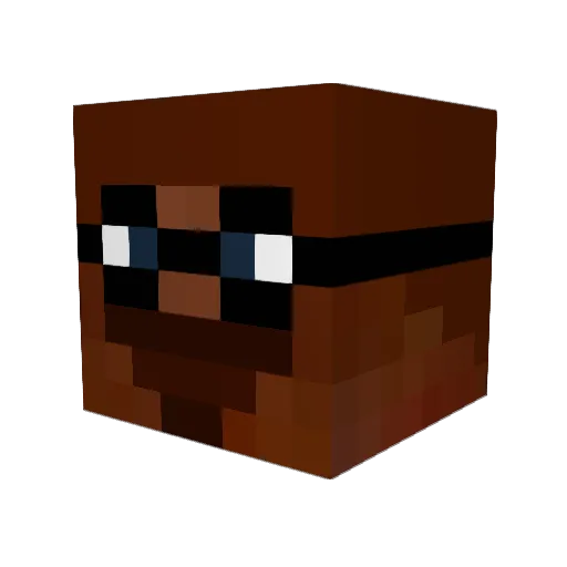 pichudude Minecraft avatar head, 3D render