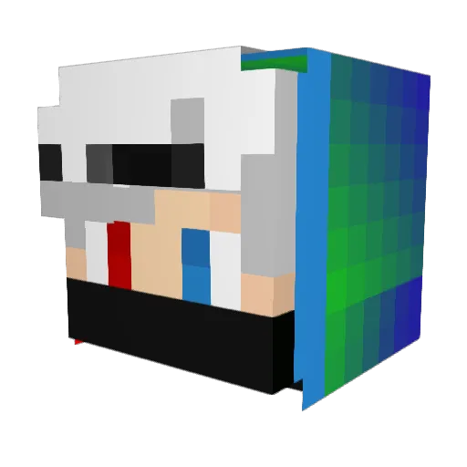 picotwitch Minecraft avatar head, 3D render