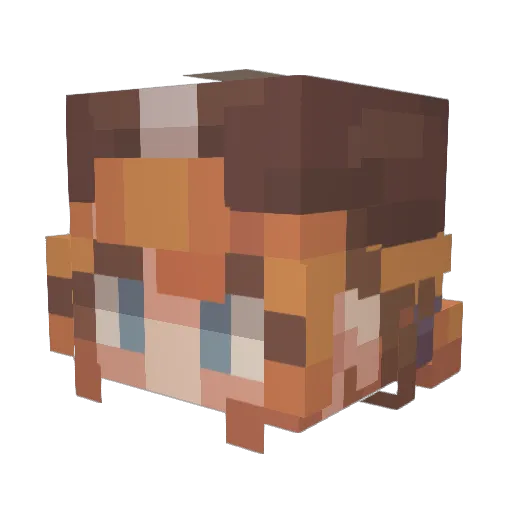 pictobeau Minecraft avatar head, 3D render