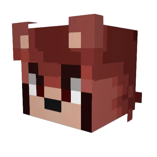 pictofurry Minecraft avatar head, 3D render