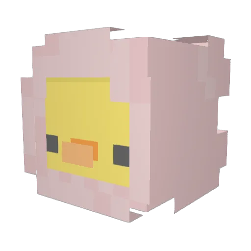 pieaun Minecraft avatar head, 3D render