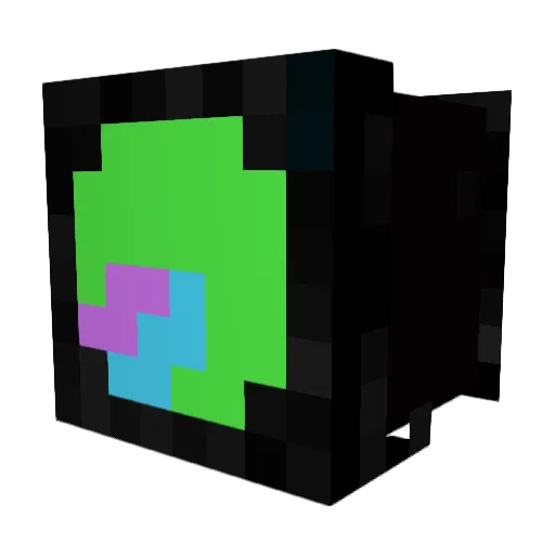 piecharted Minecraft avatar head, 3D render