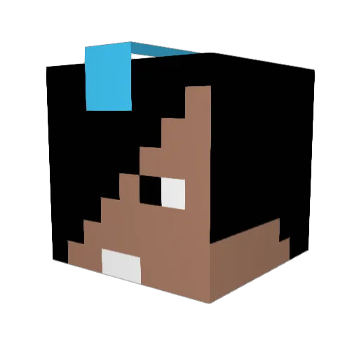 pierotheking Minecraft avatar head, 3D render