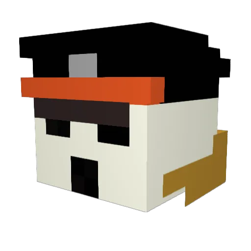 pierrelo Minecraft avatar head, 3D render