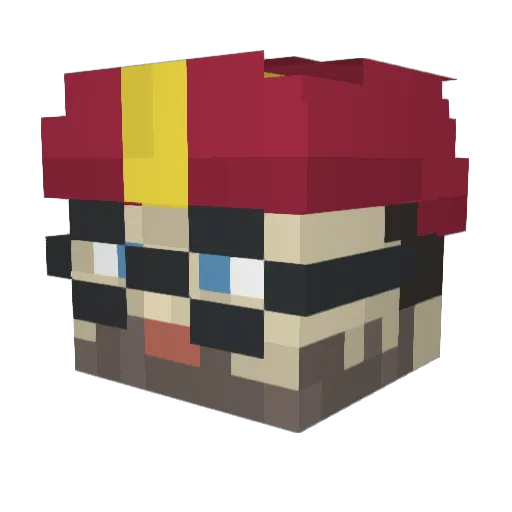 pierrotlalune Minecraft avatar head, 3D render