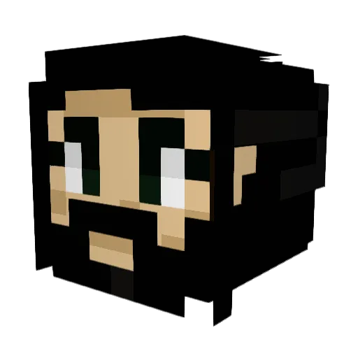 pieseize Minecraft avatar head, 3D render