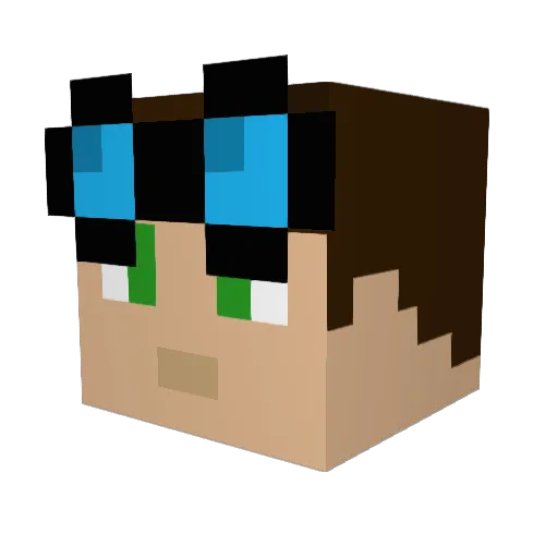 pietknolle Minecraft avatar head, 3D render