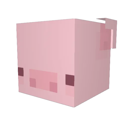 pigbeeav Minecraft avatar head, 3D render