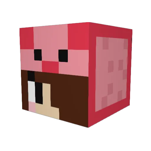 piggymak Minecraft avatar head, 3D render