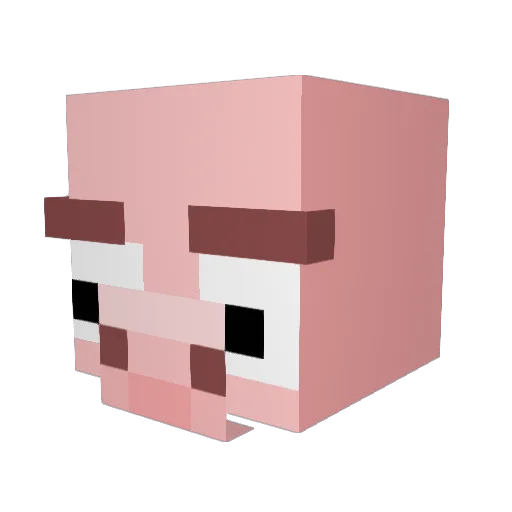 pigithical Minecraft avatar head, 3D render