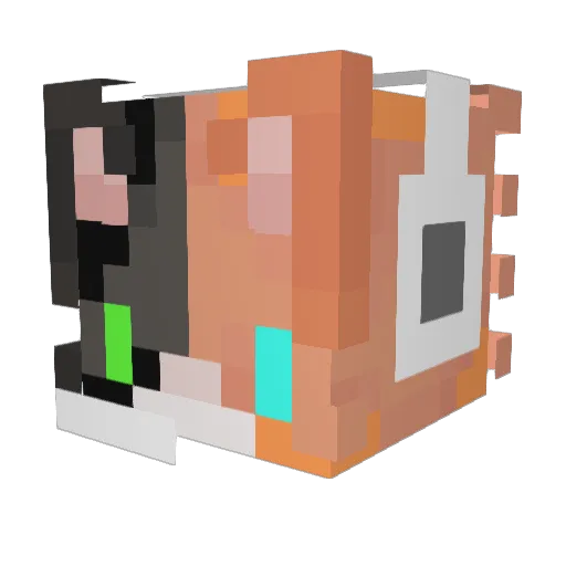 pigs3different1s Minecraft avatar head, 3D render