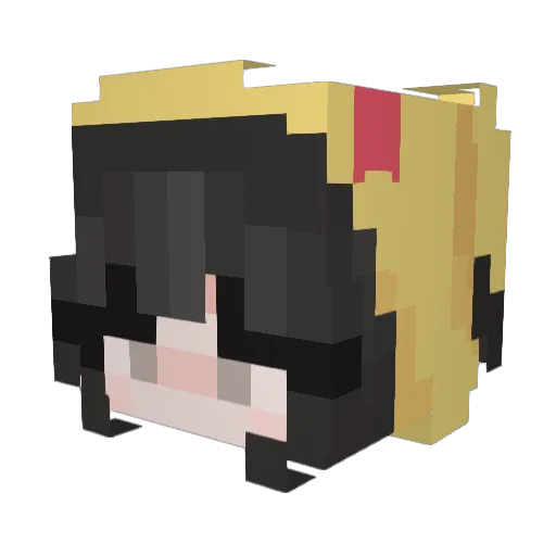 pihcu Minecraft avatar head, 3D render