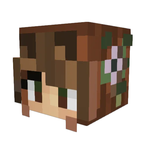 piicklle Minecraft avatar head, 3D render