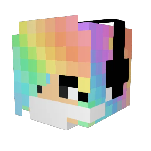 piikachiu Minecraft avatar head, 3D render
