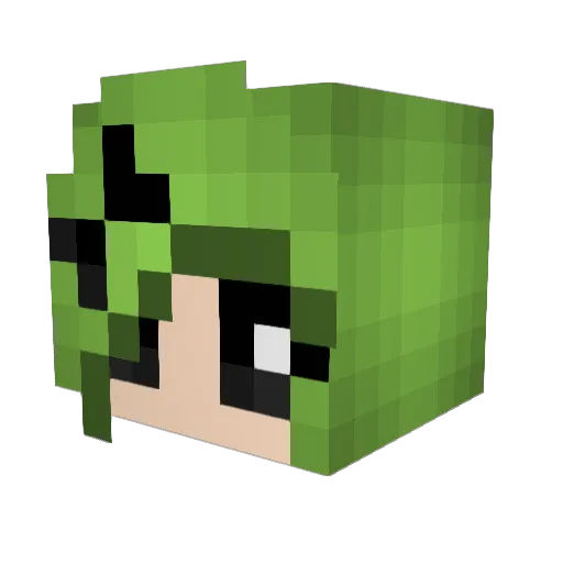 piixis Minecraft avatar head, 3D render