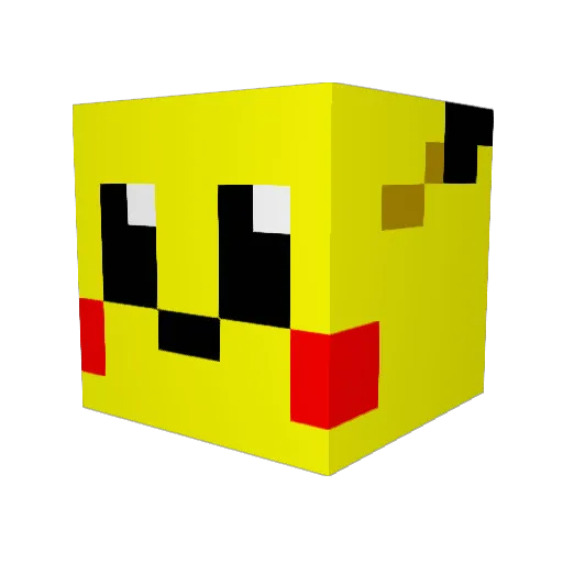 pika222 Minecraft avatar head, 3D render