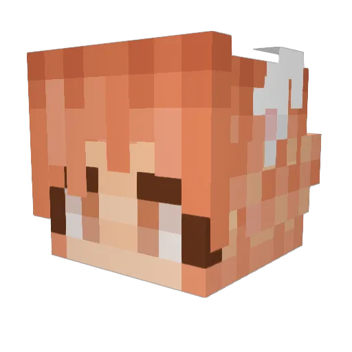 pika_m0n Minecraft avatar head, 3D render