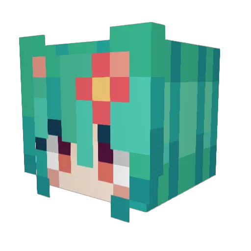 pikablu Minecraft avatar head, 3D render