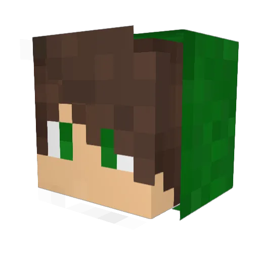 pikaderee Minecraft avatar head, 3D render
