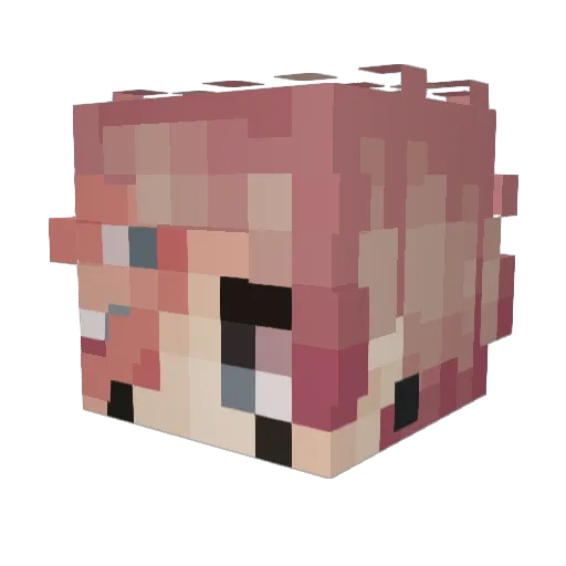 pikalalars Minecraft avatar head, 3D render