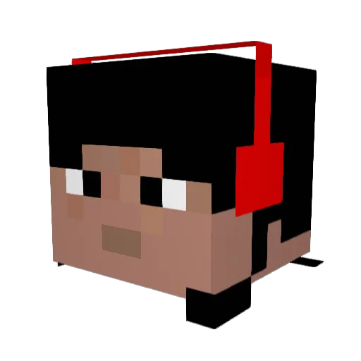 pikapizzahut Minecraft avatar head, 3D render