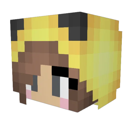 pikapomu Minecraft avatar head, 3D render